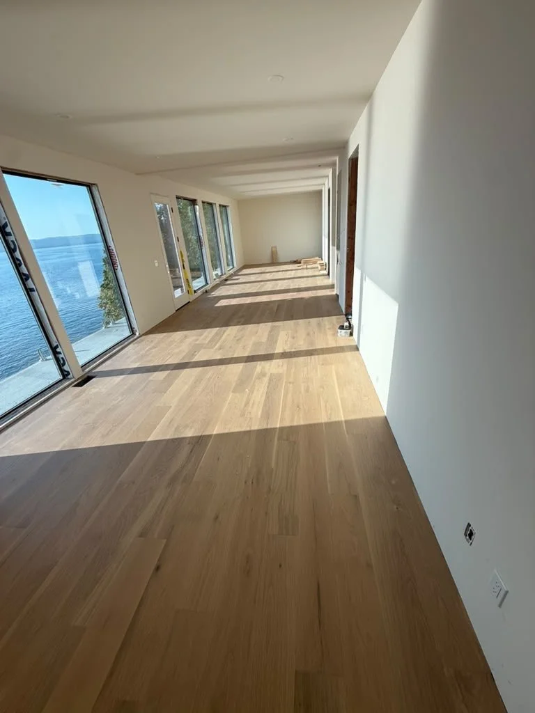 Freshly finished interior with light flooring