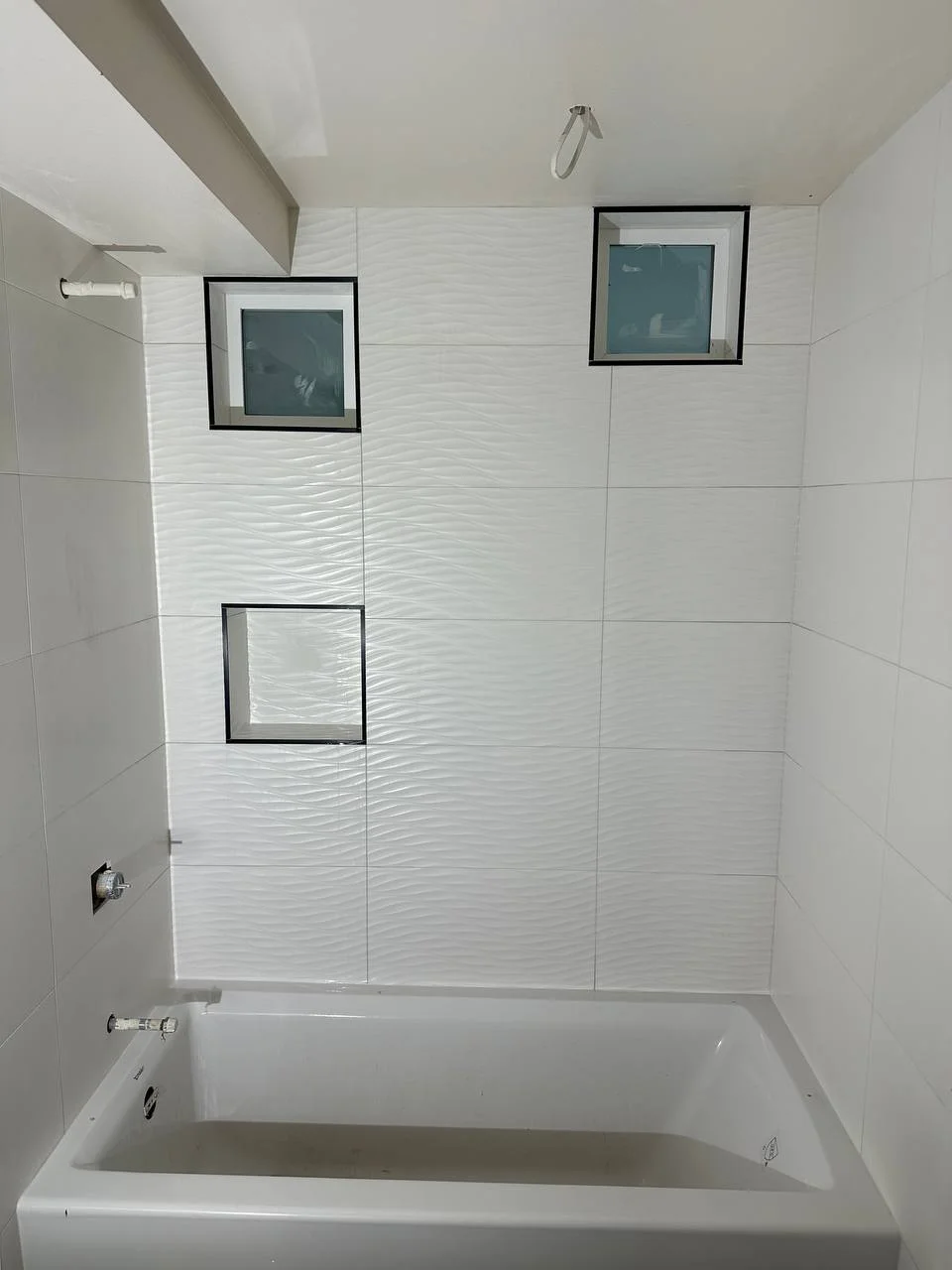 Minimalist 3D Tile Design Bathroom