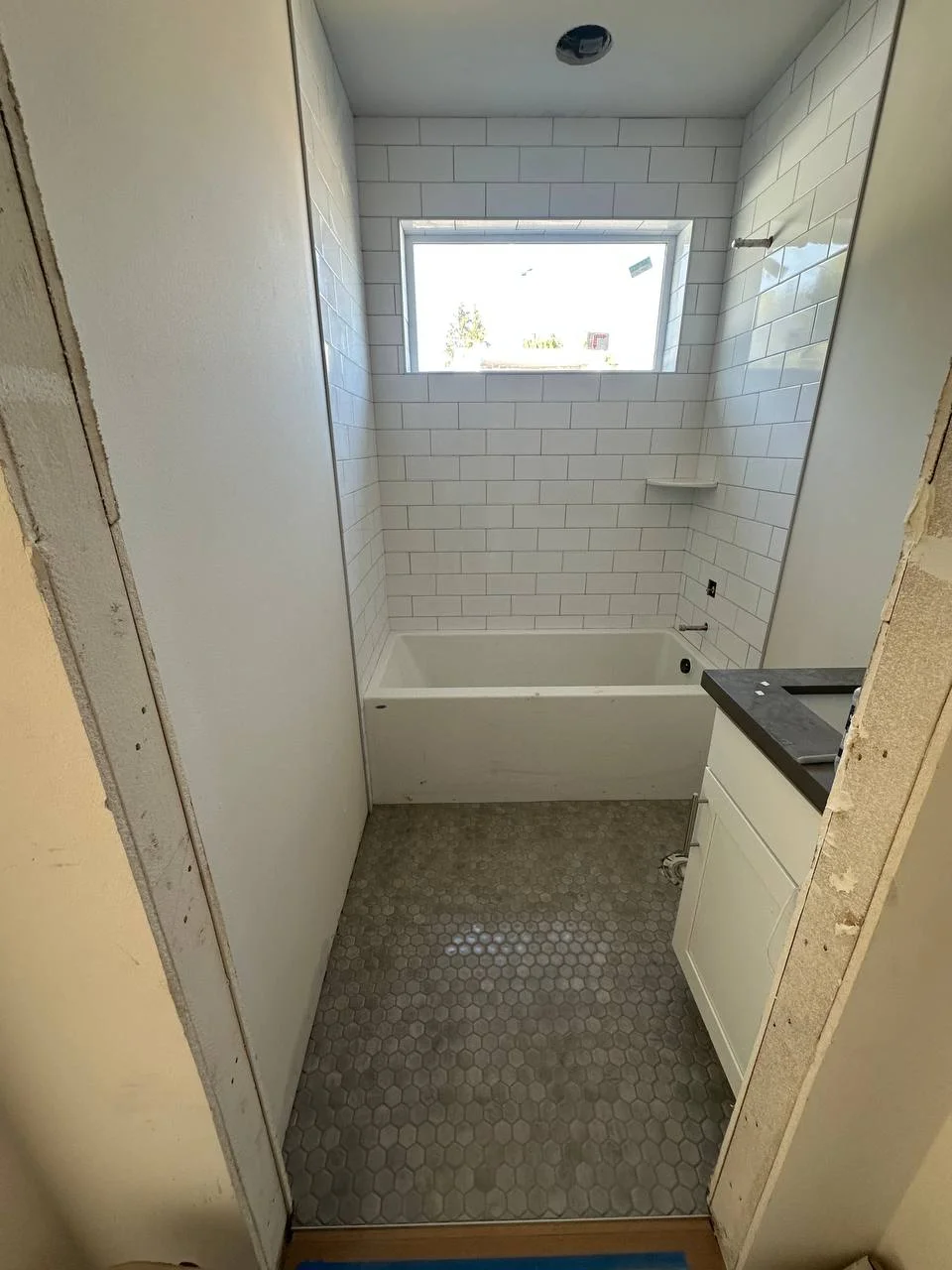 Classic Subway Tile & Hexagon Floor