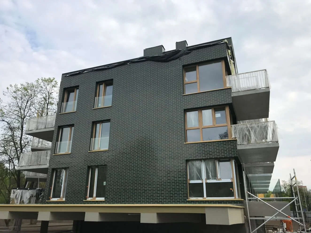 Dark Clinker Brick Residential Building