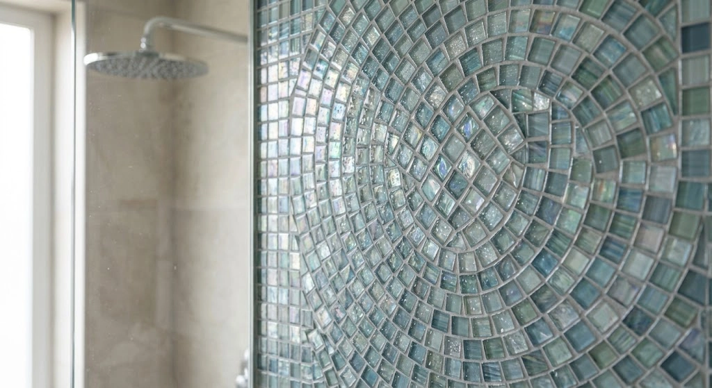 Glass Mosaic Tile for Shower Accents